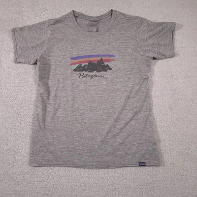 Camisa Patagonia Feminina Grande Cinza Capilene Legal Gráfico Diário Caminhadas Ao Ar Livre - Imagem 1 de 4