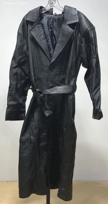 Calvin Klein Women's Unknown Size Leather Trench Coat W/ Belt Pre-Owned - Image 1 of 4