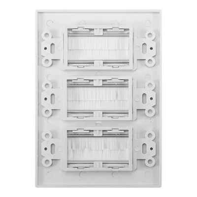 (Three) Cable Wall Plate Plastic With Brush Design Easy Install For - Image 1 of 2