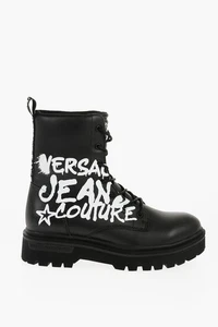 $795 Designer VERSACE JEANS COUTURE Men Logo Lace Up Ankle Boots 42 - Picture 1 of 4