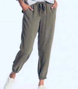 Joggers Lyocell de tela y piedra para mujer pequeños grises con cordón suave salón boho - Imagen 1 de 7