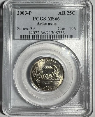PCGS MS66 Arkansas 2003-P State Quarter - Image 1 of 2