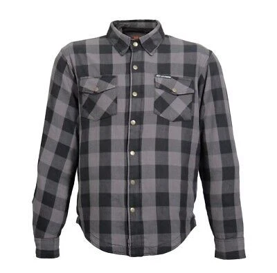 Lo último Chaqueta Camisa Cuero Gris y Negro Franela Blindada Foto 1 de 4