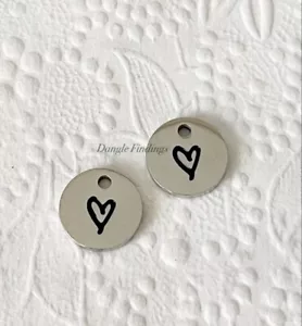 Stainless Steel Love Heart Charms For Necklaces And Bracelet Jewelry - Picture 1 of 5