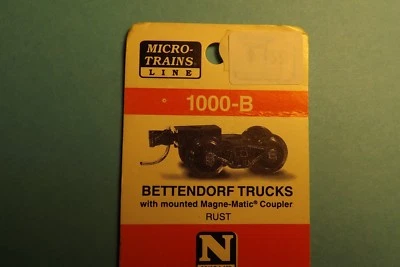 N Scale Micro-Train Couplers BRN BETTENDORF SHORT EXT(1000-B) truck # 003-22-021 - Image 1 of 2