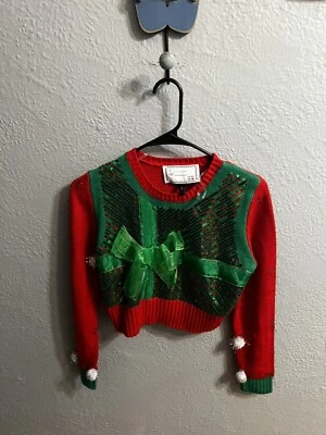 Suéter Navidad Feo Niños Manga Larga Navidad Talla Mediana 7-8 Recortado Niña Foto 1 de 4