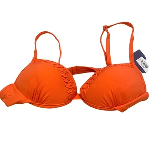 Apt 9 Women's Swim Bikini Top Swimsuit Sz M Orange Push Up Underwired NEW - Picture 1 of 4