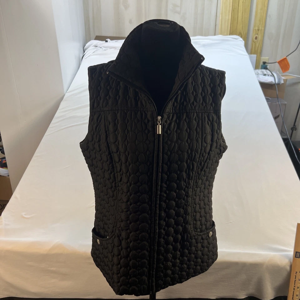 Jane Ashley Puffer Vest/Jacket Women's Size Medium  Black Quilted Lightweight - Image 1 of 4