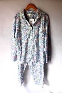 Eileen West Pajama Set 2 Piece t100% Cotton Knit Ditsy Floral Size 2X NWT - Picture 1 of 6