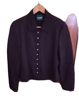 Chaqueta Blazer Cárdigan Vintage Geiger Para Mujer Lana Hervida Marrón Sin Forro Talla EU 38 Foto 1 de 4