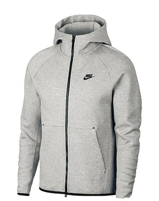 Neu Herren Nike Tech Fleece Hoodie Sweatshirt mit durchgehendem Reißverschluss grau/schwarz 928483-064 XL - Bild 1 von 3