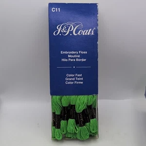 Box of 24 Skeins J. & P. Coats Kelly Green #6226 Embroidery Floss C11 - Picture 1 of 8