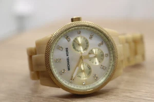 Michael Kors Watch Women 37mm Gold Tone MK 5039 New Battery 6.5" - Picture 1 of 6