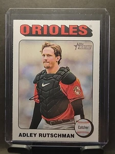 2024 Topps Heritage ADLEY RUTSCHMAN Borde Blanco Paralelo #188 Orioles - Imagen 1 de 6