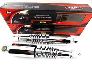 HONDA CB450 317mm JBS CHROME REAR SHOCK ABSORBERS EYE TO CLEVIS - Picture 1 of 4
