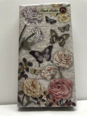 Punch Studio Guest Towels 53648 Butterfly Dance (16 Towel Napkins/Set) - Image 1 of 3