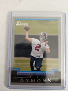 🏆 2004 Bowman BJ B.J. SYMONS RC #171 HOUSTON TEXANS TEXAS TECH RED RAIDERS - Picture 1 of 2