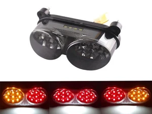 For Kawasaki Ninja ZX6R ZX9R ZZR600 ZX900 ZR7S LED Turn Signals Brake Tail Light - Picture 1 of 14