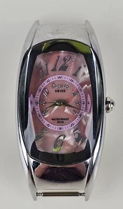 Activa Pink Pearl Oval Concave Glass Swiss 495494 Wristwatch Tested Working - Picture 1 of 11
