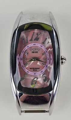 Activa Pink Pearl Oval Concave Glass Swiss 495494 Wristwatch Tested Working - Image 1 of 4