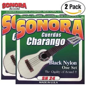 Confezione da 2 corde per chitarra Sonora SN24 nero nylon cuerdas charango MADE IN USA - Foto 1 di 1