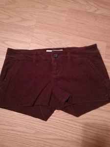 NWT Abercrombie Kids Casual Twill Khaki Shorts Girl's Size 12 Burgundy - Picture 1 of 12