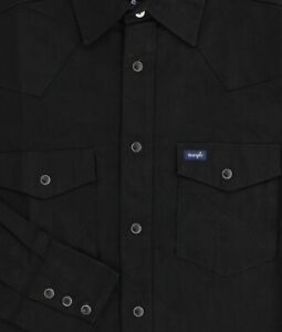 Wrangler Men's Western Shirt 2-Sawtooth Pockets, Snap Front, Long Sleeve, Serged