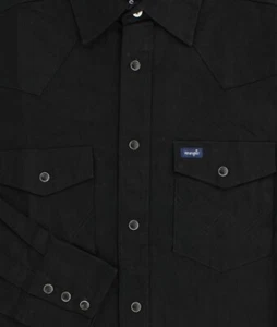 Wrangler Men's Western Shirt 2-Sawtooth Pockets, Snap Front, Long Sleeve, Serged - Picture 1 of 25