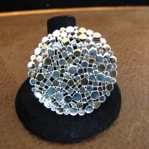 Nicky Butler NB Sterling Silver Two Tone Round Disc Mosaic Pendant 11.4g C674 - Picture 1 of 6