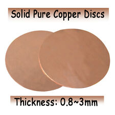 Solid Pure Copper Discs Thick 0.8~3mm Dia 50~200mm Blank Metal Plate Round Sheet