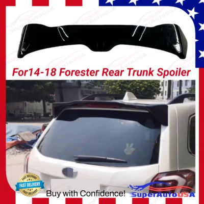 Alerón de techo trasero ABS negro brillante viento lluvia para Subaru Forester 2014-2018 Foto 1 de 4