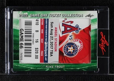 2022 Leaf Game Day Ticket Collection Mike Trout #TC-69 - Image 1 of 2