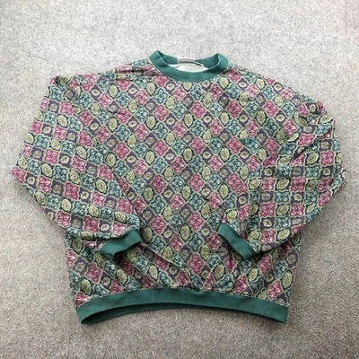 Vintage Dockers Levis Sweatshirt Mens XL Green Crewneck Print Made USA 90s - Image 1 of 4