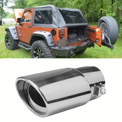 For Jeep Wrangler Unlimited Chrome Exhaust Tip Pipe Muffler Stainless Steel - Image 1 of 4