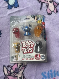 Disney Bops N Tops Pencil Topper Collectible Toys Figures Stitch Spider-Man - Picture 1 of 1