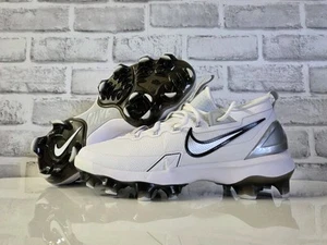 Nike Mens 9 Force Trout 9 Elite MCS Baseball Cleats White/Silver FZ0884-102 - Picture 1 of 6