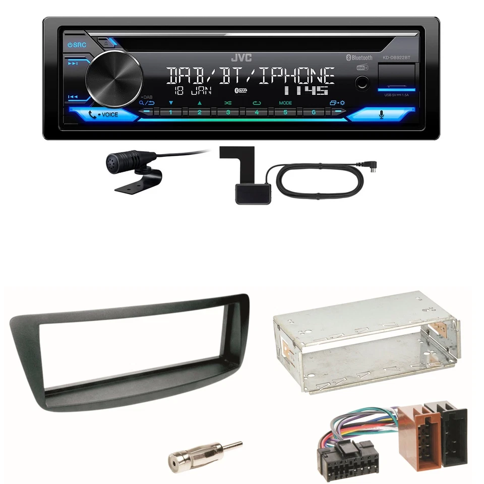 JVC KD-DB922BT Bluetooth DAB USB Einbauset Toyota Aygo Citroen C1 Peugeot 107 - Bild 1 von 1