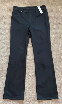 CHICO'S NEGRO ELÁSTICO PULL ON SLIM BOOTCUT JEGGINGS/JEANS - TALLA 0.5/6REG - NUEVO CON ETIQUETAS Foto 1 de 4
