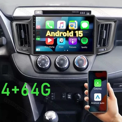Radio estéreo para automóvil 4G+64G Android 15 Apple Carplay para Toyota RAV4 2013-2018 GPS Foto 1 de 4