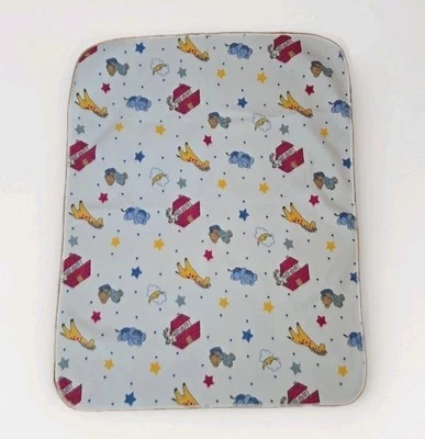 Vintage Springmaid Fleece Noahs Ark Baby Blanket Security Lovey Moons Stars Bear - Image 1 of 4