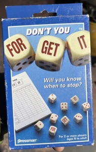 Vintage 1997 Don't You Forget It Dice Game By Pressman - Picture 1 of 4