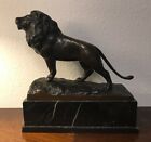 Löwe auf Marmor Alte Figur 26kg Bronzefigur um 1900 skulptur Bronze "Poertzel"