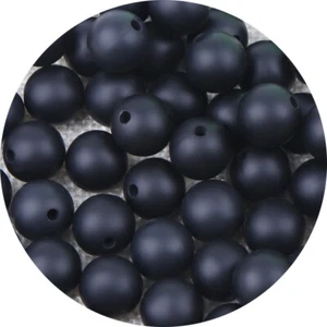 10 Perle Silicone 9mm Couleur Marbre Noir - Bild 1 von 1