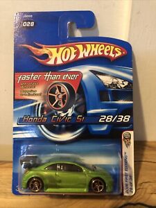 2006 Hot Wheels Faster Than Ever #28 First Editions 28/38 HONDA CIVIC Si Green 