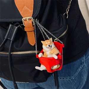 JXK 1/6 Shiba Inu On A Swing Model Dog Action Figure Pendant Animal Pet Decor - Picture 1 of 17