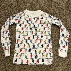 Hanna Andersson Lightbulb Themed Pajama Christmas Top Cotton Size 6/7 A22 - Picture 1 of 3