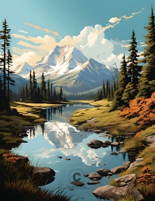 Impresión Giclée Monte McKinley Parque Nacional Denali Alaska Wonder Lake 8,5X11 Foto 1 de 2