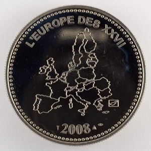 Médaille L'Europe des 27 - Ve République Française 1958 - 2008 - Imagen 1 de 4