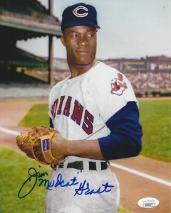 Signed 8x10 JIM MUDCAT GRANT Cleveland Indians Photo - JSA COA - Picture 1 of 1