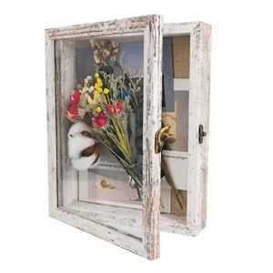8x10 Wood Shadow Box Frame Glass Door Display Case With Linen Back And 6 Stick P - Picture 1 of 6